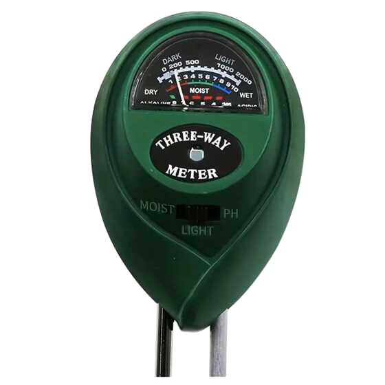 3 in 1 Bodenmessgerät Feuchtigkeit - PH - Licht