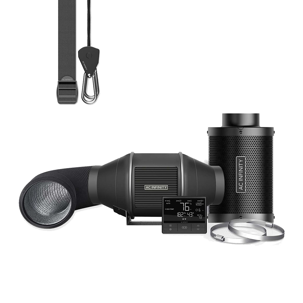 AC Infinity Luftfilter-Set PRO 100mm, Inline-Ventilator mit Smart Controller und Aktivkohlefilter - EigenGrow