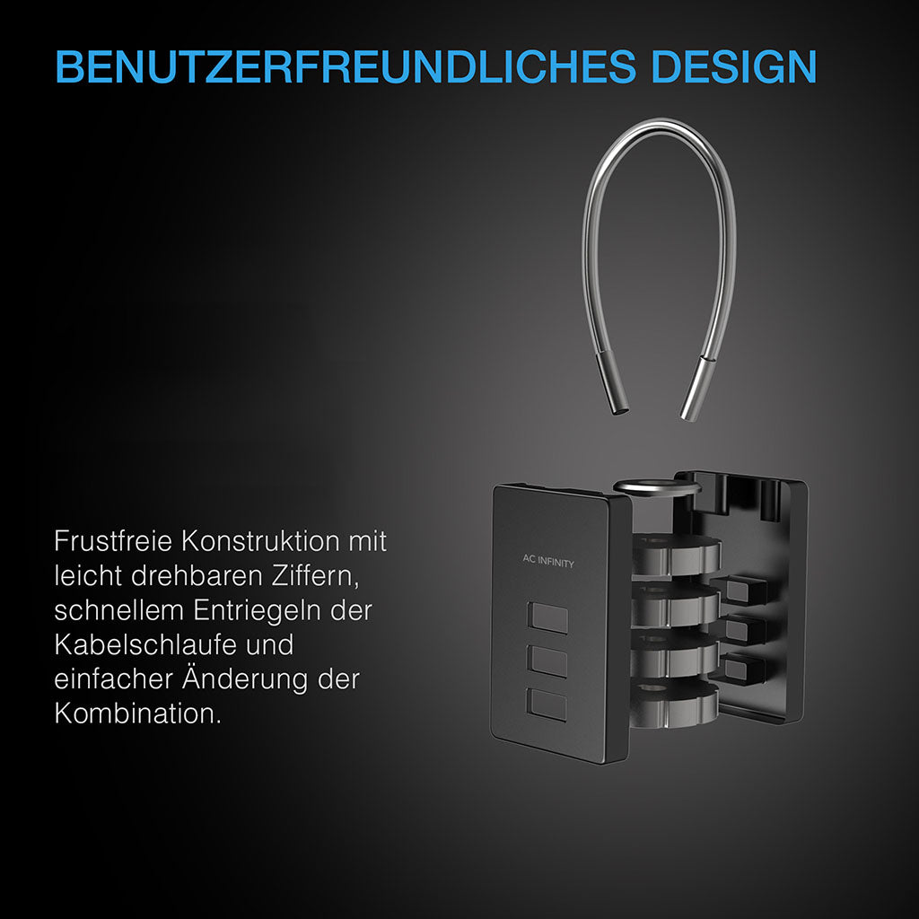 AC Infinity Kombinationsschloss, flexible Stahlkabelschlaufe, 2er-Pack - EigenGrow