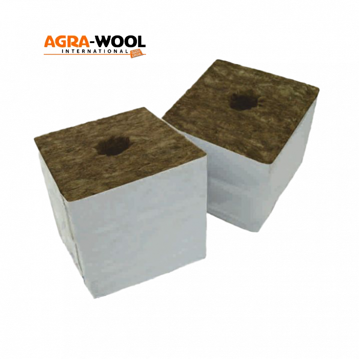 Agra Wool - Start Block 7.5*7.5*6.5cm 28mm Loch 10 Stück - EigenGrow