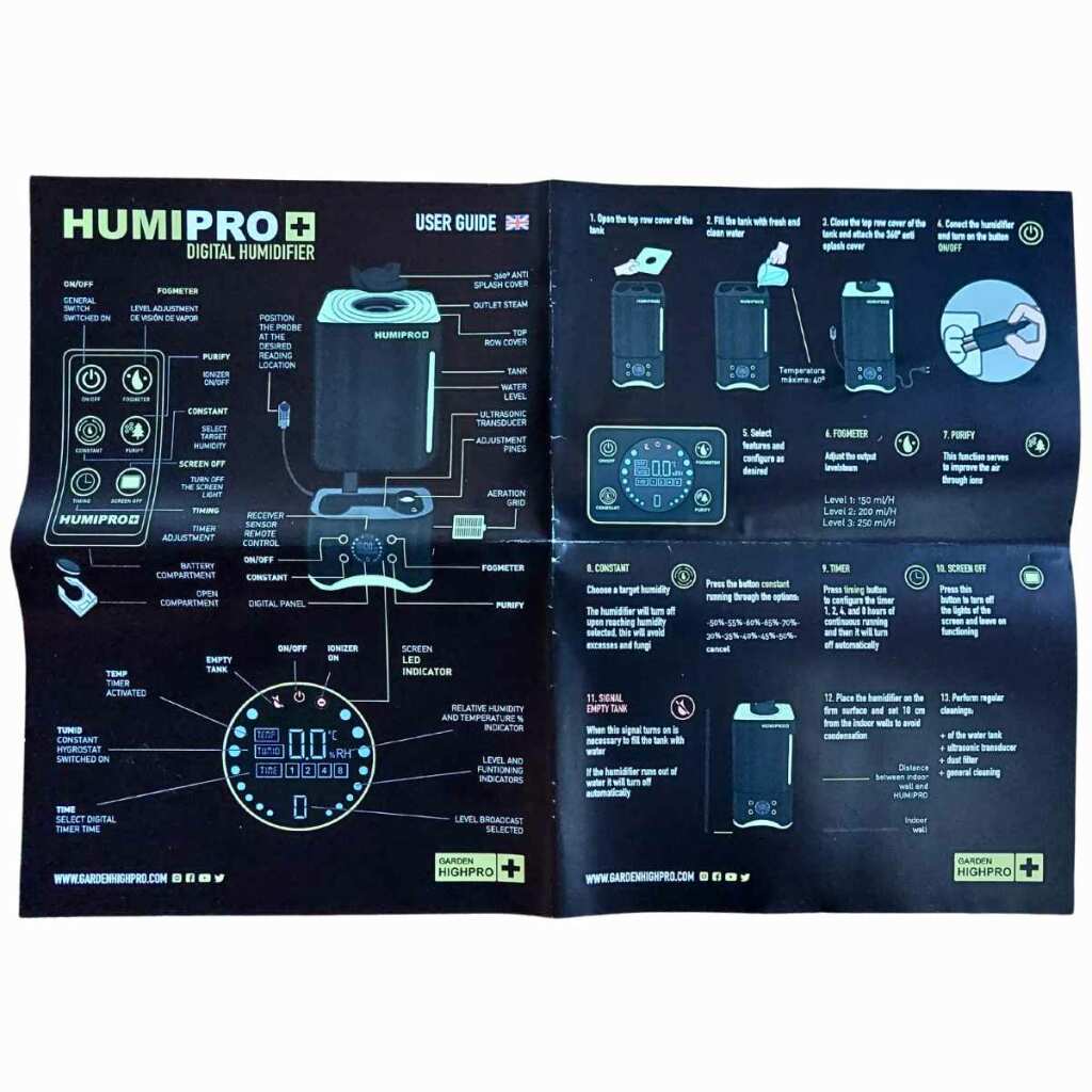 Garden Highpro HumiPro V2 Luftbefeuchter mit externem Hygrostat 4L Digital - EigenGrow