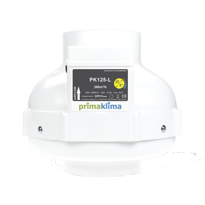 PrimaKlima 125-L 1-Speed, 360m³/h Rohrventilator - EigenGrow