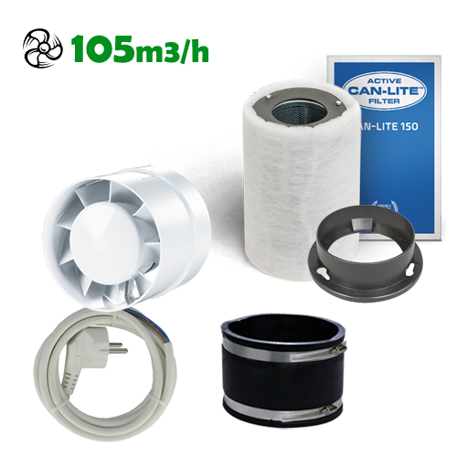 Growbox Komplettset 60x60x180cm 150w Fission LED BASIC