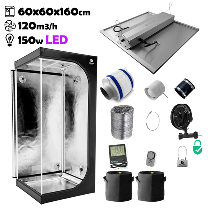 Growbox Komplettset 60x60x160cm 150w LED CALUMA