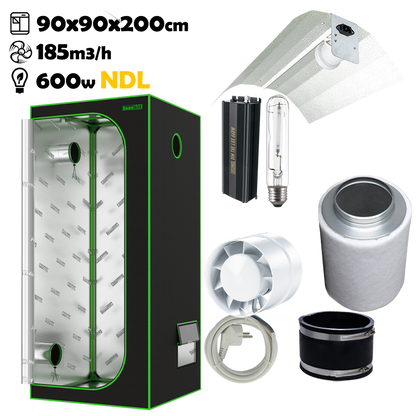 Growbox Komplettset 90x90x200cm 600w NDL BASIC
