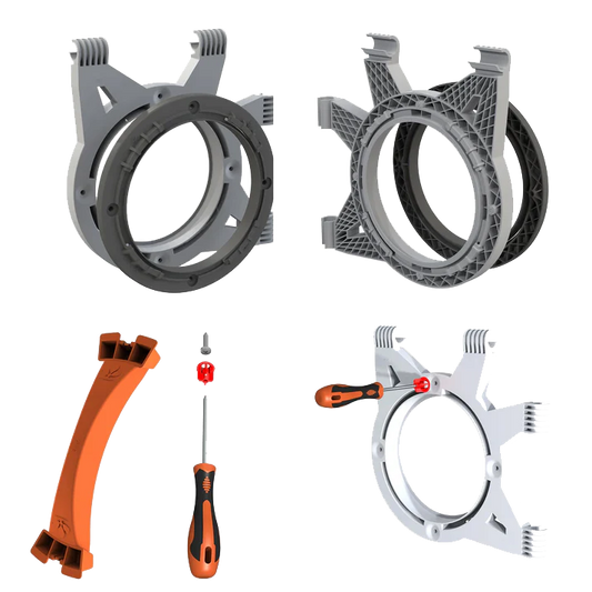 Kanalflansch Kit DF16 für 16-19mm Stangen - inkl. Cutter