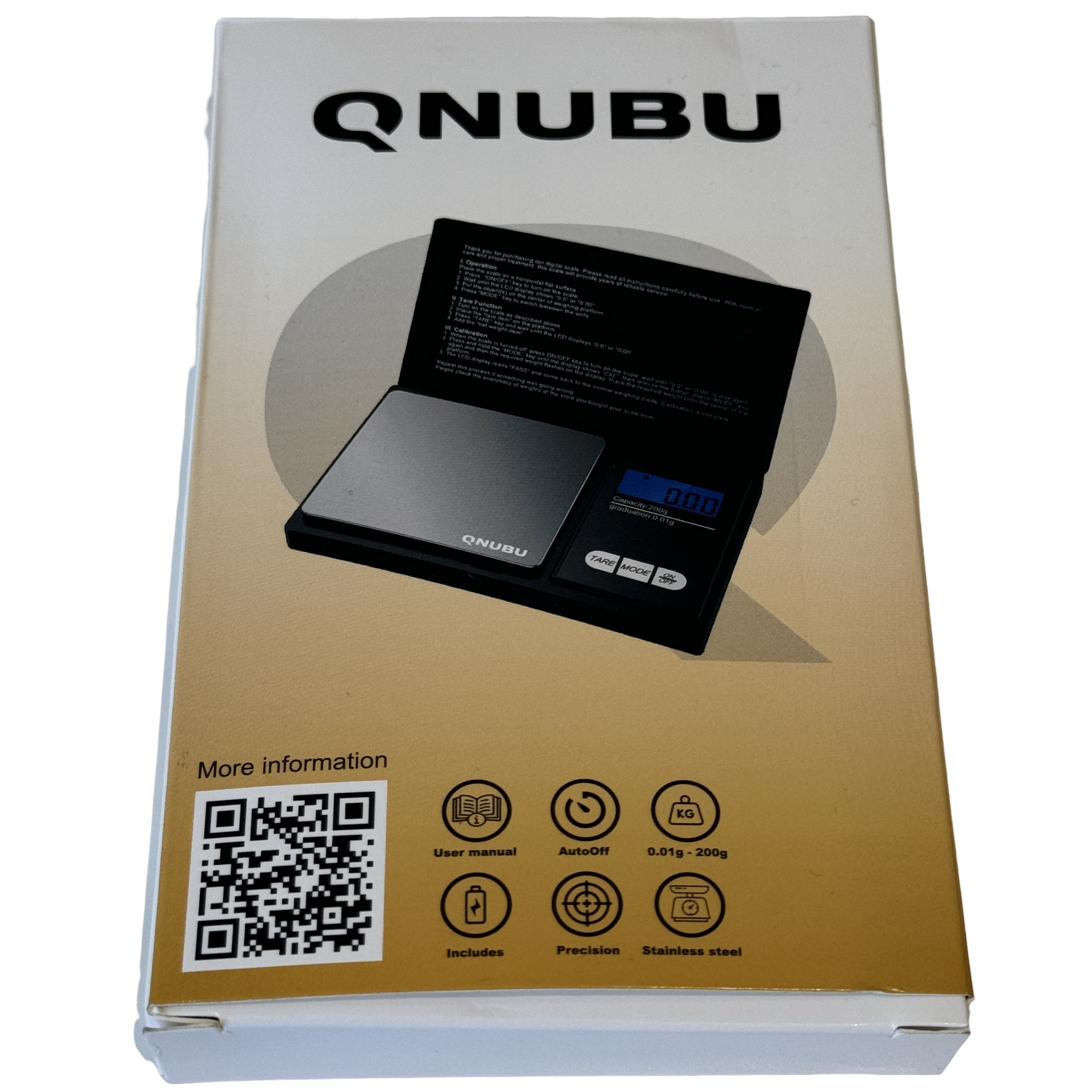 Qnubu Digitalwaage | 0,01 g – 200 g