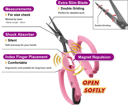 Saboten Magnetische Trimmerschere | PT-16 | Gekrümmte Klinge