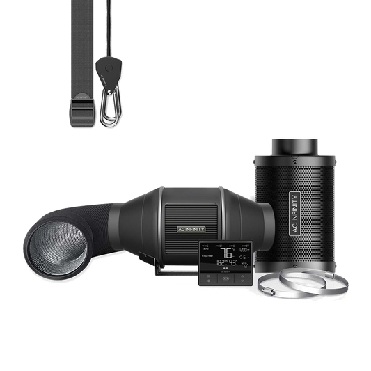 AC Infinity Luftfilter-Set PRO 100mm, Inline-Ventilator mit Smart Controller und Aktivkohlefilter - EigenGrow