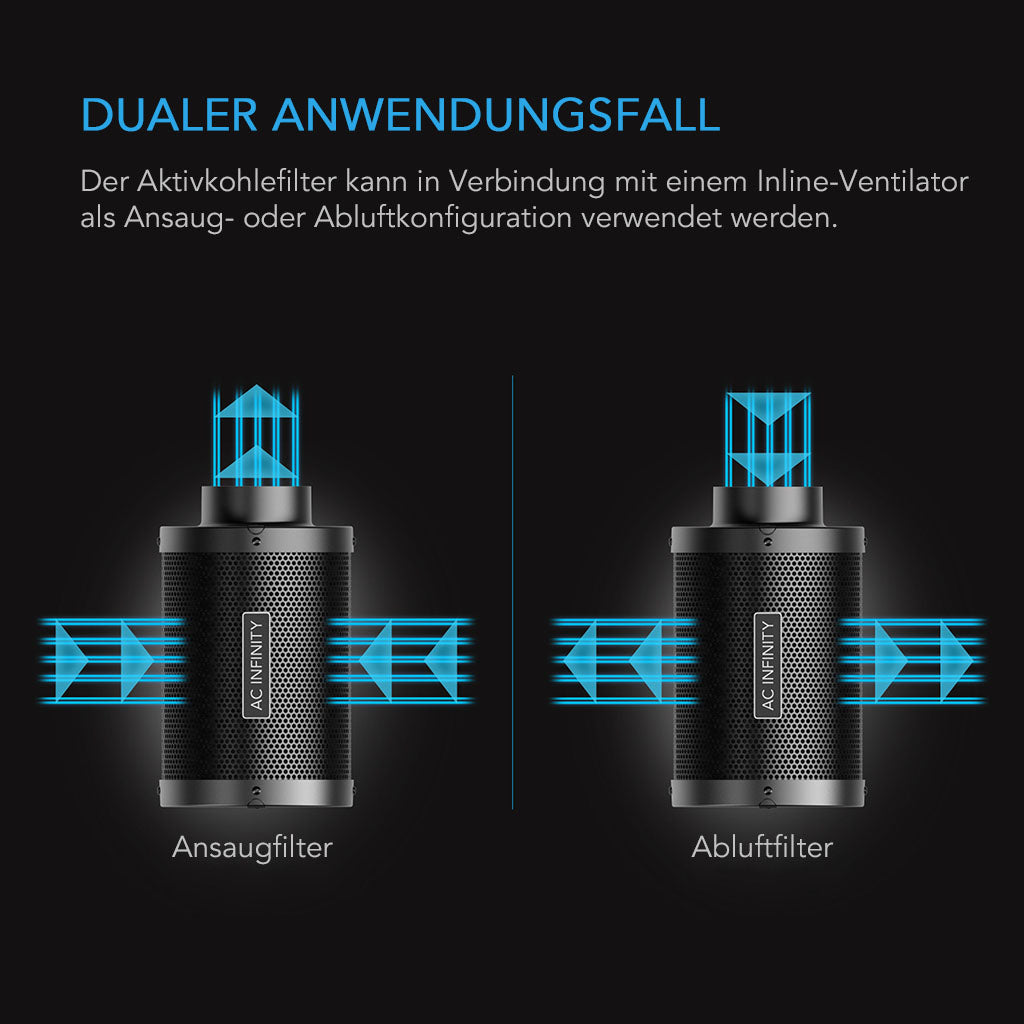 AC Infinity Aktivkohlefilter mit australischer Aktivkohle, 150mm - EigenGrow