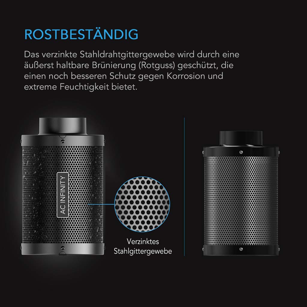 AC Infinity Aktivkohlefilter mit australischer Aktivkohle, 150mm - EigenGrow