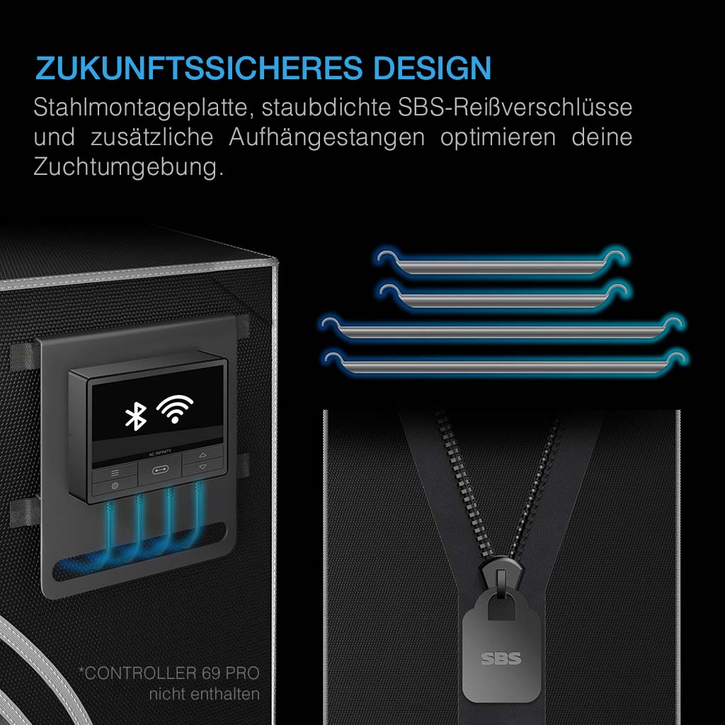 AC Infinity CLOUDLAB 844 Advance Growzelt 120 x 120 x 200 cm - EigenGrow
