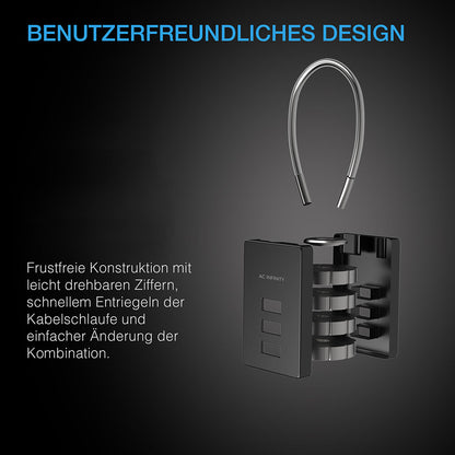 AC Infinity Kombinationsschloss, flexible Stahlkabelschlaufe, 2er-Pack - EigenGrow