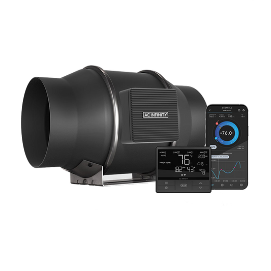 AC Infinity CLOUDLINE PRO T6, Rohrventilator mit Temperatur- und Feuchtigkeitssteuerung 150mm - EigenGrow