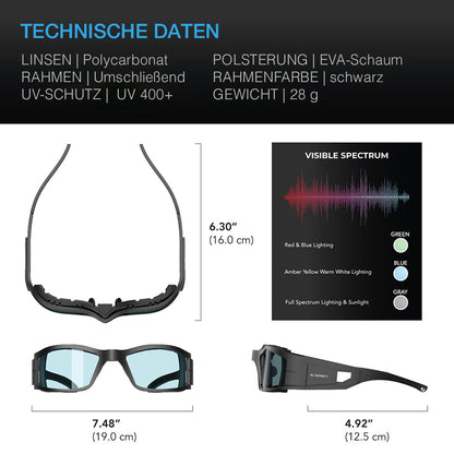 AC Infinity Growzelt LED Schutzbrille mit 3 farbkorrigierenden Linsen - EigenGrow