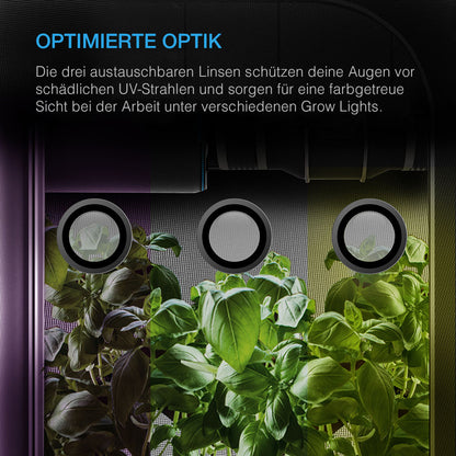 AC Infinity Growzelt LED Schutzbrille mit 3 farbkorrigierenden Linsen - EigenGrow
