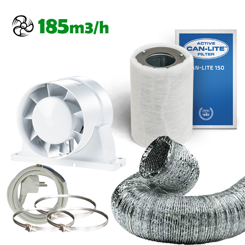 Abluftset Budget 125mm 185m3/h - EigenGrow