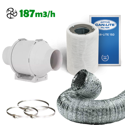 Abluftset Eco 100mm 145/187m3/h - EigenGrow