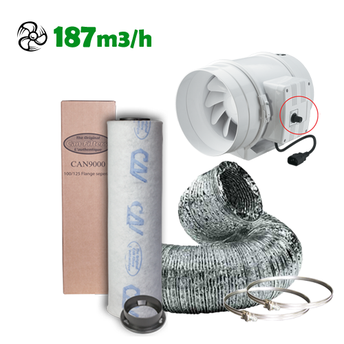 Abluftset EG80 Pro 187m3/h - EigenGrow