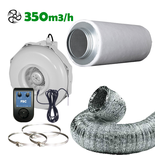 Abluftset TC 125mm 350m3/h - EigenGrow