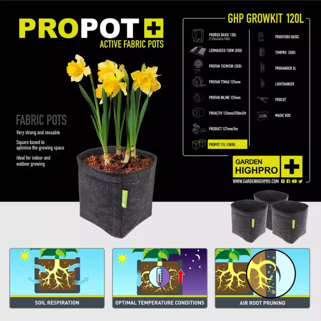 Growbox Set 120x60x180cm | 2x LED 150W | Garden Highpro - EigenGrow