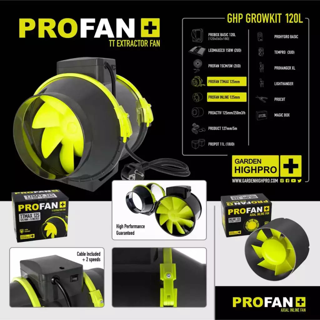 Growbox Set 120x60x180cm | 2x LED 150W | Garden Highpro - EigenGrow