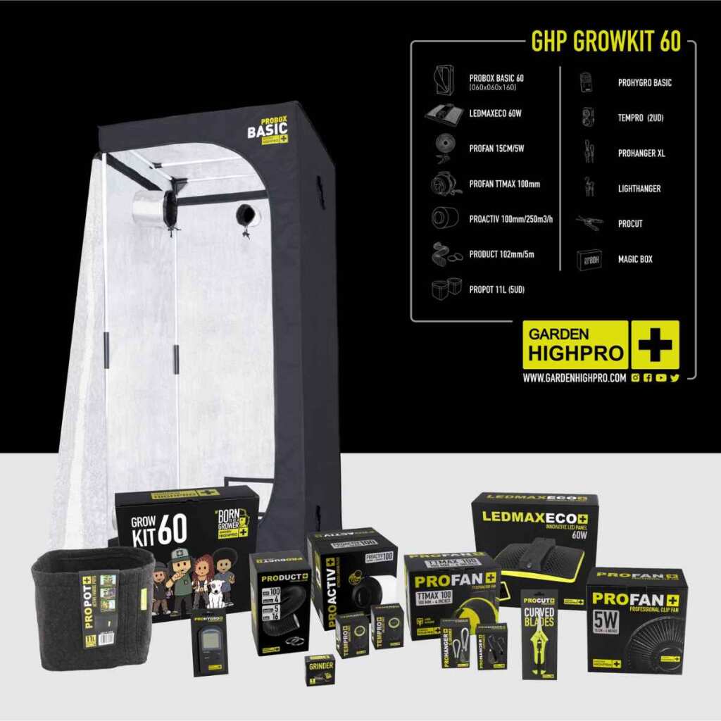 Growbox Set 60x60x160cm | LED mit 60 Watt | Garden Highpro - EigenGrow