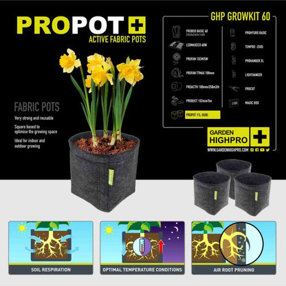 Growbox Set 60x60x160cm | LED mit 60 Watt | Garden Highpro - EigenGrow