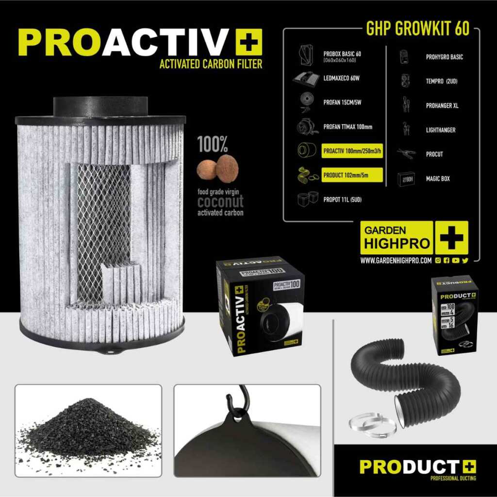 Growbox Set 60x60x160cm | LED mit 60 Watt | Garden Highpro - EigenGrow
