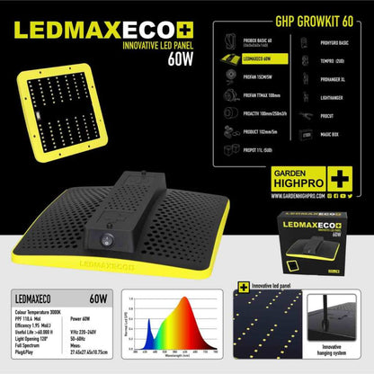 Growbox Set 60x60x160cm | LED mit 60 Watt | Garden Highpro - EigenGrow