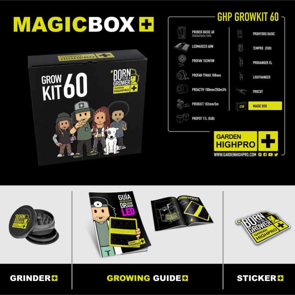 Growbox Set 60x60x160cm | LED mit 60 Watt | Garden Highpro - EigenGrow