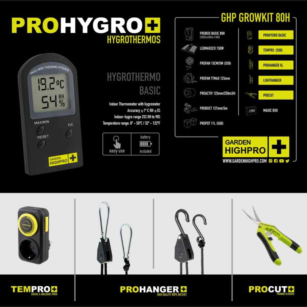 Growbox Set 80x80x180cm | LED mit 150 Watt | Garden Highpro - EigenGrow