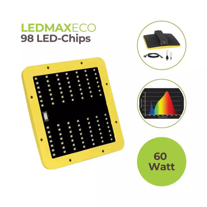 GHP LEDMAXECO 60 Watt Pflanzenlampe | 118,4 µmol/s Garden Highpro - EigenGrow