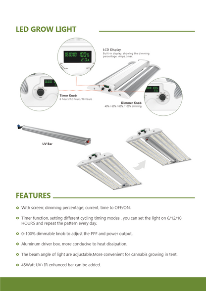 Lux Spectra Pro 480W LED Armatur mit 2,9 μmol - EigenGrow