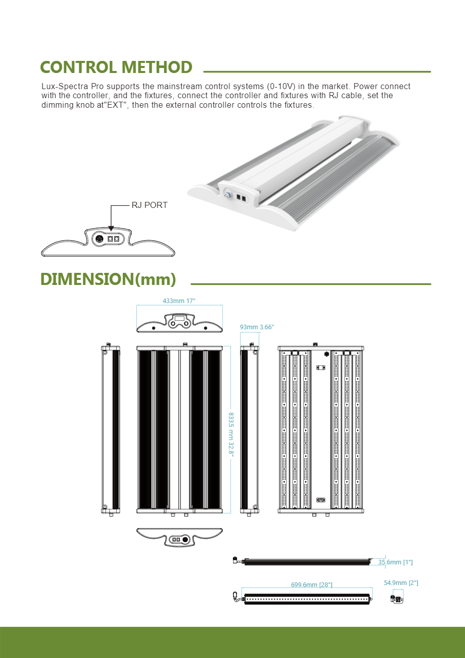 Lux Spectra Pro 480W LED Armatur mit 2,9 μmol - EigenGrow