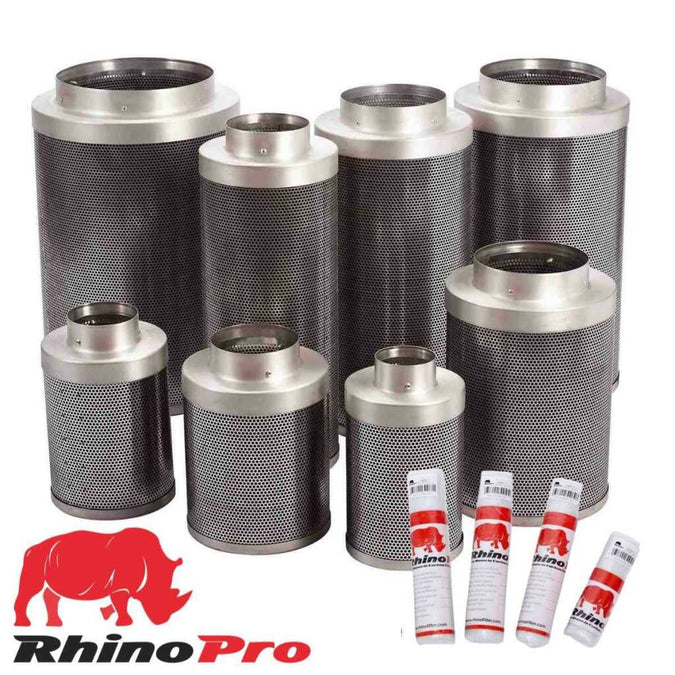 Rhino Pro Aktivkohlefilter 255m3/h 100mm Flansch 20cm lang