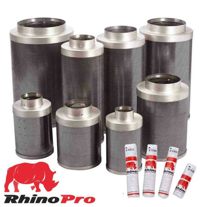 Rhino Pro Aktivkohlefilter 600m3/h 125mm Flansch 40cm lang - EigenGrow