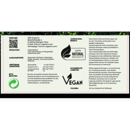 S&R Organics Green Power Soil Light Mix mit Perlite 50L