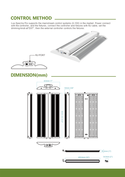 Lux Spectra Pro 480W LED Armatur mit UV&IR