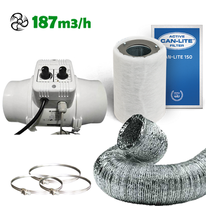Abluftset TC100 187m3/h Temperaturgesteuert inkl. 1,5M Sensor