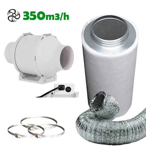 Abluftset TT125 350m3/h 2-stufig