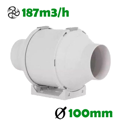 Extraktor | VDL | 2 Stufen | ø100mm | 187m3 | inkl. Netzkabel - EigenGrow