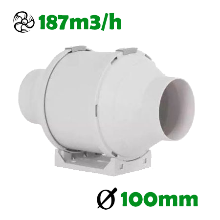 Extraktor | VDL | 2 Stufen | ø100mm | 187m3 | inkl. Netzkabel - EigenGrow